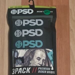 PSD Men's Boxer Briefs 3-Pack - Black and Teal